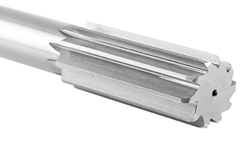 Accusize Industrial Tools 1-1/8'' H.S.S. M2 Straight Shank Straight Flute Chucking Reamer, Flute Length 2-7/8'', Oal 11'', 10 Flute, 5015-0305 | 1-1/8" HSS M2 Straight Shank Straight Flute Chucking Reamer, Flt Len 2-7/8", OAL 11", Right Hand Cut, 10 Flute