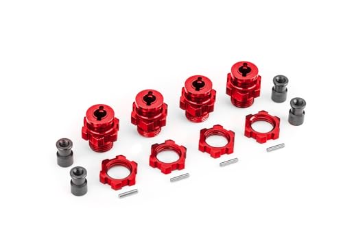Traxxas 9086-RED - 17mm Aluminum Wheel Hubs/Hex Adapters (4), Red