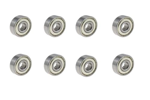 8-Pack 627-ZZ Double Rubber Sealed deep Groove Ball Bearings, 7MM x22MM x7MM, pre-Lubricated, Stable Performance, and Cost-Effective Ball Bearings - size: 627ZZ