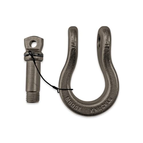 B'oh Spin Pin 3/4” Recovery Shackle | 10,000 lbs Capacity - High-Strength Carbon Steel with 7/8" Pin Recovery Gear Towing Accessories - Pin Style : Screw, Raw Dog - color: Raw Dog