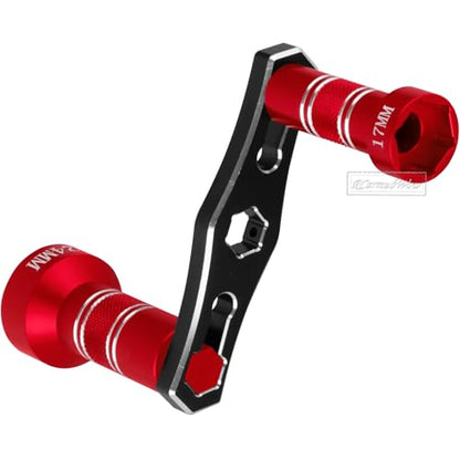 RC Interchangeable 17mm & 24mm Upgrades Part for 1/6 1/8 1/10 Scale RC Car Trucks Crawler Buggy,Spanner Repair Tool,Red - color: Red(1set)