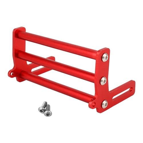 Aluminum Front Bumper Bull Bars for 1/10 RC Crawler Axial SCX10 TRX4 LCG Chassis FJ40 Dodge Power Wagon Cab Cliffhanger Body (red) - color: Red