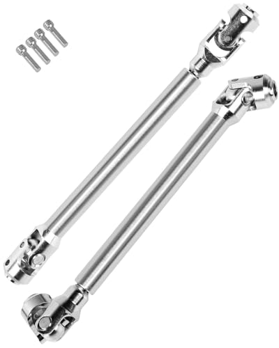 117-164MM Universal Drive Shaft Axles Upgrades Part for 1/10 SCX10 SCX10 II Redca t D90 Gen7 /Pro RC 4WD GEN8 RC Crawler,2PCS #45 Steel Driveshaft Hop-Ups,Silver