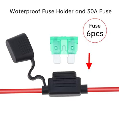 2Pcs Battery Adapter Kit 14.4V/18V/20V Multi-Voltage Battery Converter | with Switch 12 AWG Wire 30A Fuses for Power Tools Ride-On Toys