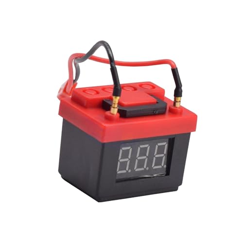 Yiju RC Low Voltage Alarm Lipo Tester Digital Display Portable Compact Indicator Simulation Decoration Upgrade Function PP Material Suitable, Black - color: Black