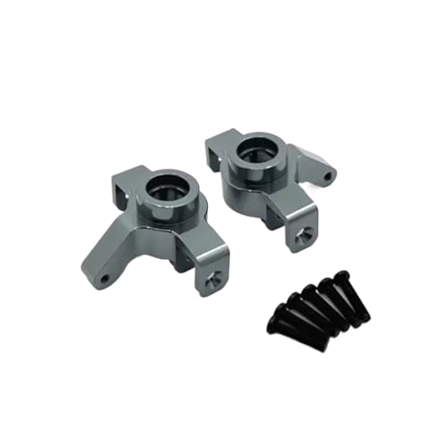 for Hyper GO for MJX 14301 14302 14303 1/14 Metal Steering Cup Kit Rc Model Crawler Car Truck for Buggy Accessories Upgrade Parts RC Steering Knuckles Cup(Gray) - size: Gray