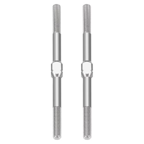 RCHUBAM 2PCS RC Turnbuckles Camber M3 Link Rod for 1/10 TRX-4 Slash 4X4 | 1 Pairs 14mm-50mm Suspension Rod,Alloy Steering Linkage Tie Rods - style: 50mm