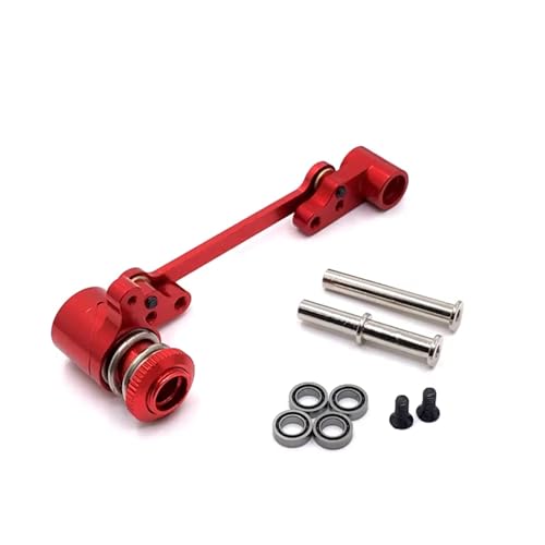 RC Car Accessories Compatible with WLtoys 144010 144001 144002 124016 127017 124018 124019 LC 1/14 RC Car Parts Upgrade Metal Steering Assembly(Red) - color: Red