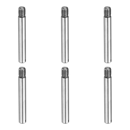 MECCANIXITY 6 Pcs M4 x 30mm Slotted Cylindrical Pins, 304 Stainless Steel Dowel External Thread Locating Parallel Pins Shelf Support Peg Pin for Furniture Installation, DIY Project - size: M4 x 30mm