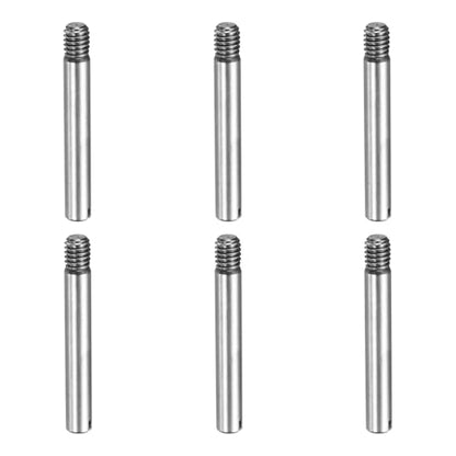 MECCANIXITY 6 Pcs M4 x 30mm Slotted Cylindrical Pins, 304 Stainless Steel Dowel External Thread Locating Parallel Pins Shelf Support Peg Pin for Furniture Installation, DIY Project - size: M4 x 30mm
