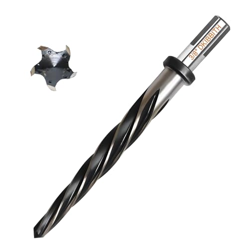 3/8” Bridge Construction Reamer Drill Bit, M2 HSS Taper Chucking Reamer for Steel Alloy Metal Wood Plastic, 3/8" Non-Slip Shank, 5-Spiral Flutes Car Reamer, to Align or Enlarge Holes, 10mm - size: 3/8”