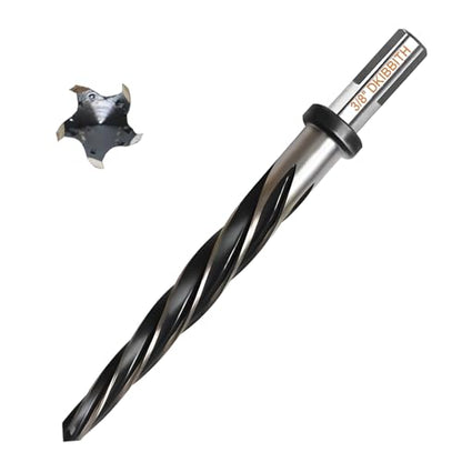 3/8” Bridge Construction Reamer Drill Bit, M2 HSS Taper Chucking Reamer for Steel Alloy Metal Wood Plastic, 3/8" Non-Slip Shank, 5-Spiral Flutes Car Reamer, to Align or Enlarge Holes, 10mm - size: 3/8”