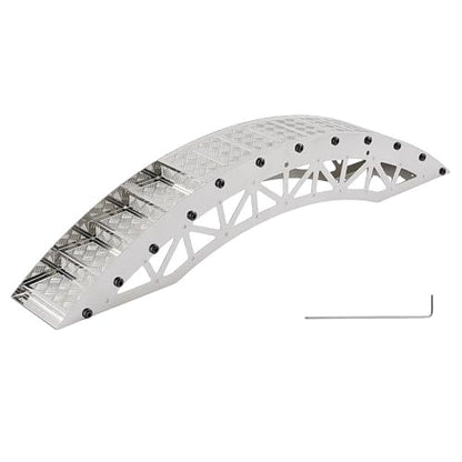 RC Crawler Bridge Obstacle, Stainless Steel DIY Assembly Ramp for 1/12 1/18 1/24 RC Crawler Course Accessories (Silver Step Bridge) - style: Silver Step Bridge