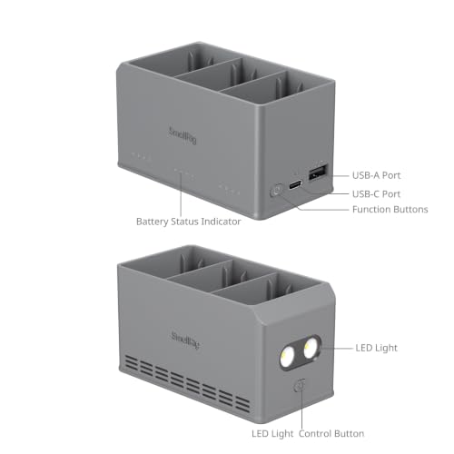 SmallRig 100W 3-Channel Battery Charger for DJI Mini5 Pro/ Mini4 Pro / Mini3 Pro/Mini 3 Intelligent Flight Batteries, Multiple Charging Modes, USB Output & Multi-Protection - 6502
