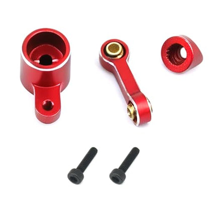 Aluminum Servo Steering Link Set for ARRMA Mini Kraton 3S 1/16 RC Car Upgrade Parts, Blue and Red (Red Servo Steering Link) - color: Red Servo Steering Link