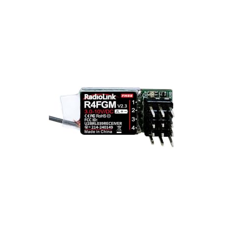 2.4GHz RC Receiver 4-12CH SBUS PPM PWM, DSSS FHSS Anti-Interference RSSI Telemetry Gyro Waterproof, Fits AT10II T8FB RC6GS for FPV Drone RC Car (R4FGM) - style: R4FGM