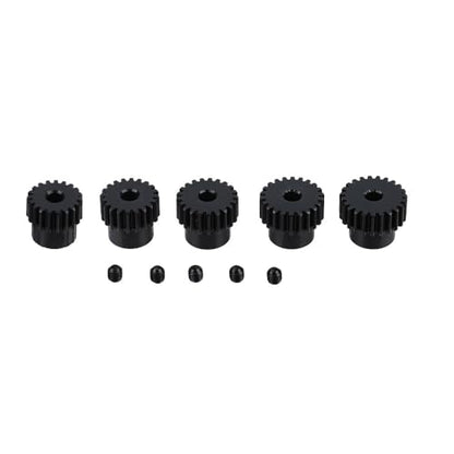 48P Hardened Steel Upgrade Pinion Gear Set: 19T 20T 21T 22T 23T fit 3.175mm (1/8-Inch) RC Motor Shaft (Work with Steel Spur Gear) for RC Cars, Set of 5