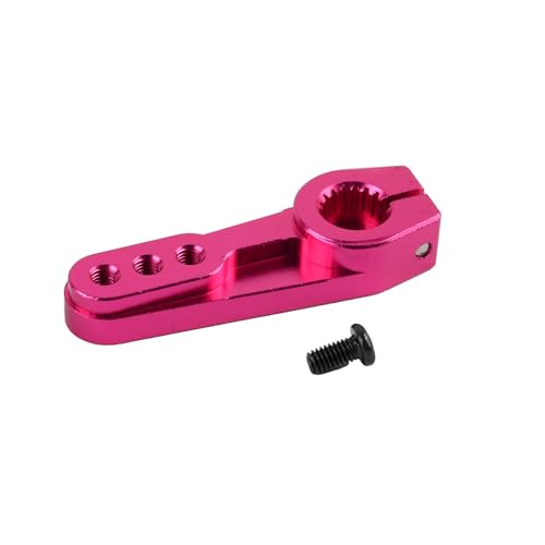 Aluminum Steering Servo Horn, Pink, 18T, 2 Pack, for 60KG 80KG 150KG Servo Motor, RC Car Truck Robot Boat Models, 3 Holes