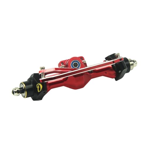 Aluminum Front/Rear Axle with Brass Kunckles/Steering Link/Gear/Bearing/CVD Whole Set for SCX30 Cars Upgrade Parts BK: Black R: Red (Red) - color: Red