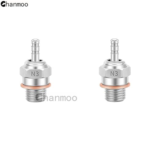 2PCS 70117H Hot Glow Plugs No.3 N3 N4#3#4 Spark Nitro Engine Parts Replace OS for Traxxas Losi HPI Redcat HSP Himoto RC Car Truck Buggy (N3) - size: N3 2PCS