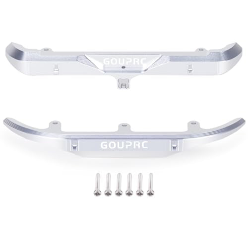 GOUPRC Aluminum Alloy RC Front & Rear Bumper for Axial SCX30 Bronco C10 1/30 RC Crawler Car Upgrade Replacement Parts - color: Sliver
