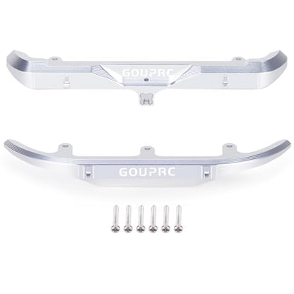 GOUPRC Aluminum Alloy RC Front & Rear Bumper for Axial SCX30 Bronco C10 1/30 RC Crawler Car Upgrade Replacement Parts - color: Sliver