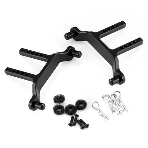 Aluminum RC Front Rear Body Mount Post for 1/18 Tra-xxas Latrax Desert Prerunner SST RC Car Upgrades (Black) - color: Black