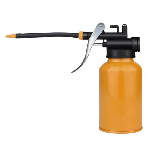 Metal Oil Can, Lubrication Oil Gun with Straight & Flexible Spout, 250ml Multipurpose Hand Pistol Pump Oiler, Universal for Lubrication Need of Cars, Bikes, Machines (Rubber) - size: Rubber