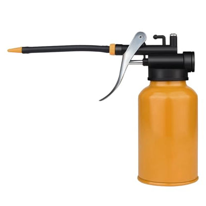 Metal Oil Can, Lubrication Oil Gun with Straight & Flexible Spout, 250ml Multipurpose Hand Pistol Pump Oiler, Universal for Lubrication Need of Cars, Bikes, Machines (Rubber) - size: Rubber