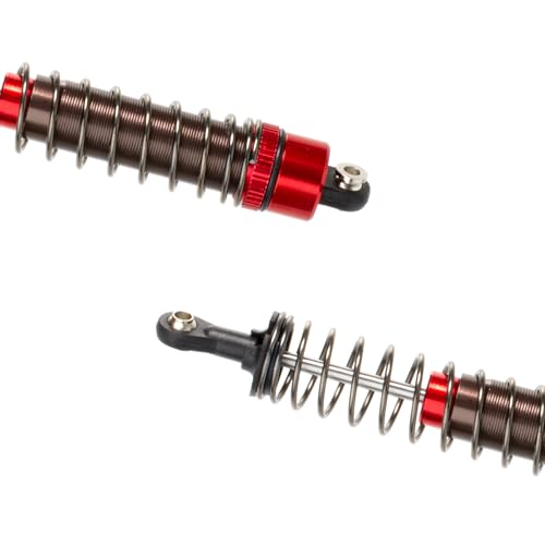 1/10 RC Crawler Shocks 110mm Aluminum Oil Filled Absorbers Adjustable Damper Set for Axial SCX10 TRX-4 TRX-6 D90 Tamiya Bullhead Super ClodBuster Truck Car Upgrades Parts (Red) - color: Red