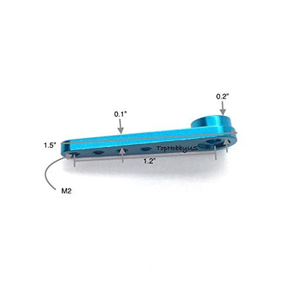 DEVMO Metal Aluminum 1.25" 24T Servo Horn Single Sided Steering Arm M3 Threads for RC Car Truck Off Road Buggy Accessories (Blue)