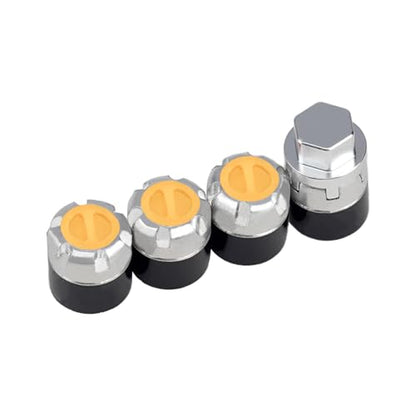 4PCS TGCWENG M4 CNC Aluminum Alloy RC Wheel Hex Nuts with Tools Suitable for TRX4 Axila SCX10 Redcat HSP Etc 1/10 RC Crawler Car (Yellow) - color: Yellow