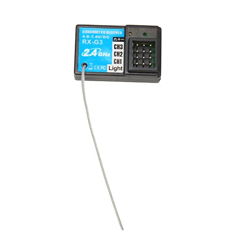 Dpofirs 3 Channel RC Transmitter 2.4GHz | Remote Controller with Speed Adjustment for Car Boat, Ergonomic Grip 100m Range