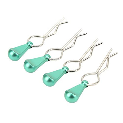 Alomejor 1/10 Body Clips Pull Tabs, RC Car Body Clips Pull Tabs Easy Installation High Strength Metal for 1/8 Remote Control Car (Green)