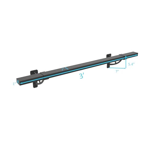 Foot Rail Kit–Wall Mounted Bar Railing Multiple Sizes (3 Feet) | Black Heavy Duty Metal Railing Hardware, Combined Installation and Sturdy Square Tube Design, for Restaurant, Bar,Office,Home - size: 3 Feet