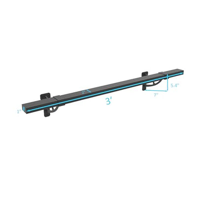 Foot Rail Kit–Wall Mounted Bar Railing Multiple Sizes (3 Feet) | Black Heavy Duty Metal Railing Hardware, Combined Installation and Sturdy Square Tube Design, for Restaurant, Bar,Office,Home - size: 3 Feet