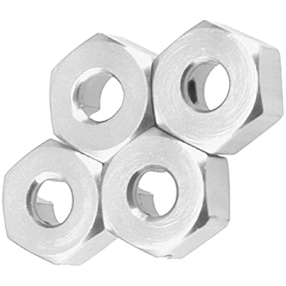 Metal 12mm Wheel Hex Hub Drive Adapters with Pins Screws Compatible with 1/10 Arrma Senton Granite Typhon Vorteks 3S Big Rock RC Car (Silver) - color: Silver