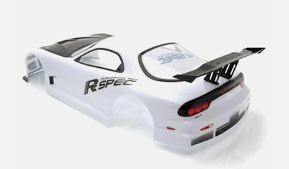1/10 Scale RC Painted Drift Racing Touring OnRoad Car Body Shell, No Cut, 1:10 Scale, RX7 White (with Tail Wings) - style: With Tail Wings