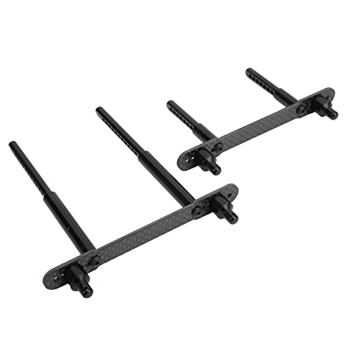Keenso RC Shell Columns, Front Rear Aluminum Alloy Carbon Fiber Car Body Mount Post for Axial SCX10 90046 90047 1/10 RC Car (Black) - color: Black