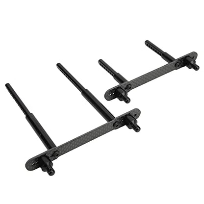 Keenso RC Shell Columns, Front Rear Aluminum Alloy Carbon Fiber Car Body Mount Post for Axial SCX10 90046 90047 1/10 RC Car (Black) - color: Black