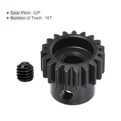 MECCANIXITY 2Pcs RC 32P Hardened Pinion Gear 5mm Shaft 19T Motor Gears Carbon Steel for RC Car Boat Drone - style: 19T