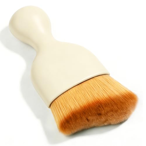 Car Interior Detailing Brush, Soft Bristle Car Interior Cleaning Tool, Auto Air Conditioning Outlet Cleaning Brush, Dusting Brush for Panel Air Vent Dashboard Leather (White) - color: White