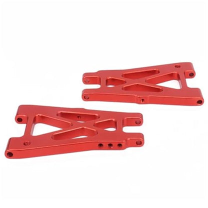 RC Swing Arm Part for Kyosho for Optima 4Wd 1/10 2PCS Aluminum Rear Lower Suspension Arm Upright Set Rc Model Car for Buggy Off-Road Repair Parts(Red) - color: Red