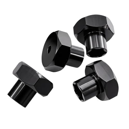 4Pcs 5mm to 12mm RC Wheel Hex Adapter +10mm Offset, Aluminum Wheel Spacer Hex Hub for 1/10 & 1/24 RC Crawler Upgrade (Black)