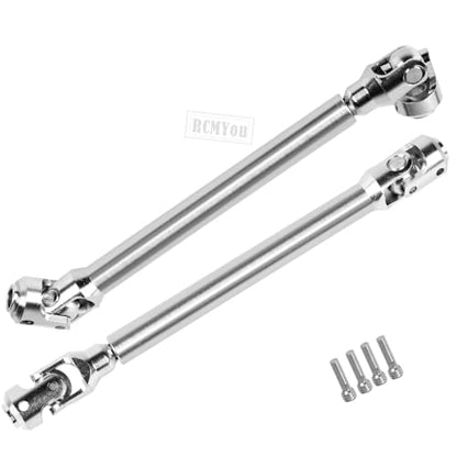 117-164MM Universal Drive Shaft Axles Upgrades Part for 1/10 SCX10 SCX10 II Redca t D90 Gen7 /Pro RC 4WD GEN8 RC Crawler,2PCS #45 Steel Driveshaft Hop-Ups,Silver
