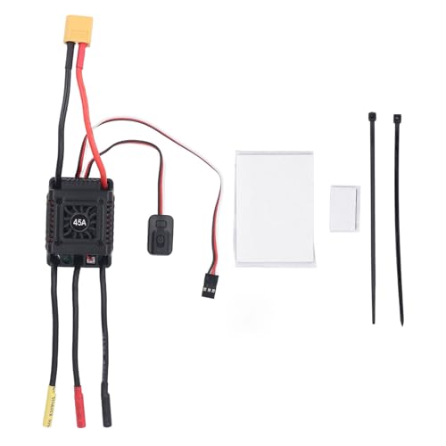 Aramox 1 10 RC Car Brushless ESC Aluminum Alloy Electronic Speed Controller 45A 3A BEC Cooling Fan for On Road Off Road Buggy Short Course Truck Racing