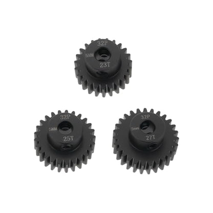 3Pcs RC Pinion Gear 32P 5mm Mod 0.8 Pinion Gear Set 23T 25T 27T 40CRO Chrome Steel Pinion Motor Gear Suitable for 32 Pitch RC Car Truck Spur Gear