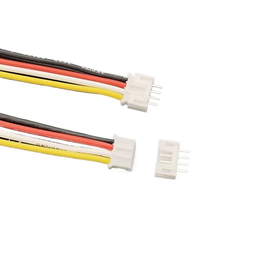 10 Sets Mini Micro JST 2.0mm PH 4 Pin Male Connectors with 150mm 22AWG Silicone Cable and Female Socket JST PH2.0 Connector Kit