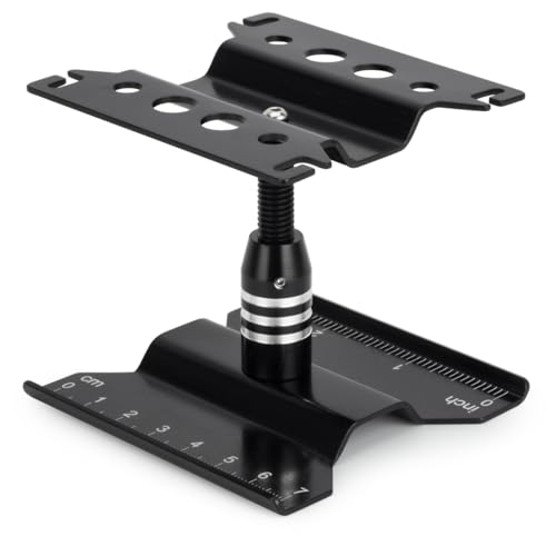 Aluminum Repair Station Work Stand Assembly Platform 360 Degree Rotating for 1/16 1/18 1/24 RC Crawler Axial SCX24 Traxxas TRX4M (Black)