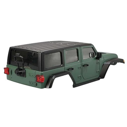 6.10 inches (155mm) Wheelbase Shell Hardtop Body Replacement Part for TRX4M Bronco Defender AX8560 1/18 RC Crawler Chassis (Green) - color: Green